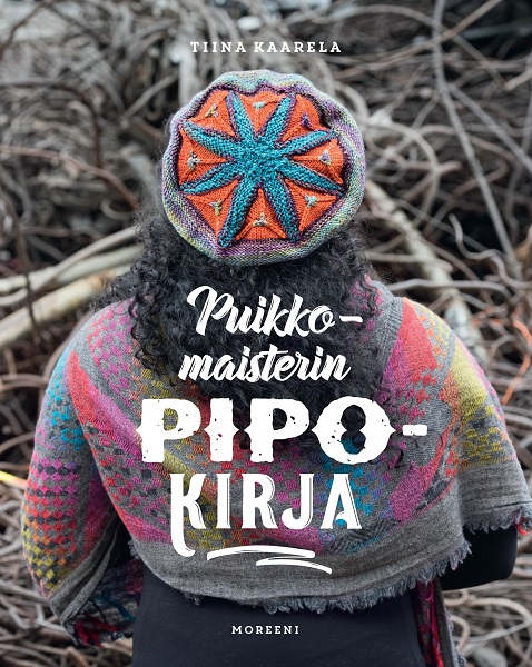 Puikkomaisterin Pipokirja -neuleohjekirjan kansikuva, jonka kannessa v&auml;rik&auml;s pipo.